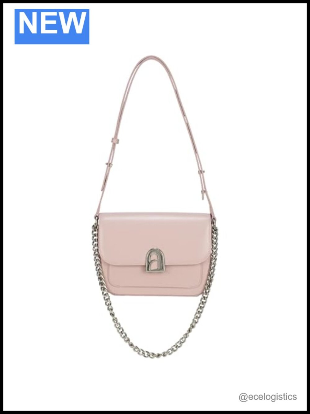 Split Leather Designer Shoulder Purse with Chain Strap for Women